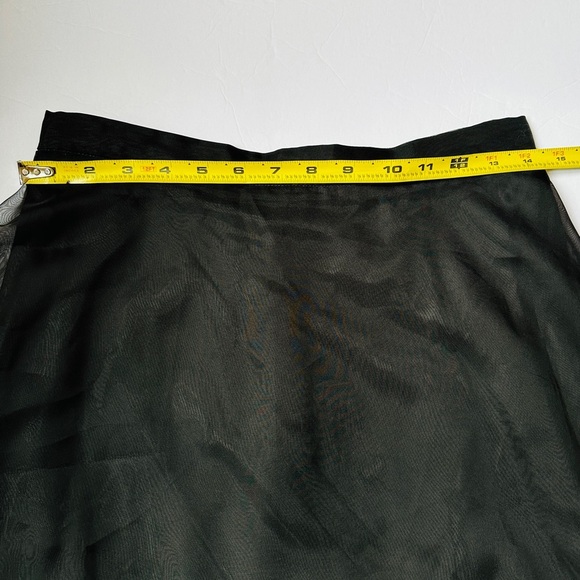 After Dark Skirt Women Sz 12 Black Maxi Chiffon Overlay 90s Goth Witch Vintage - Picture 4 of 6